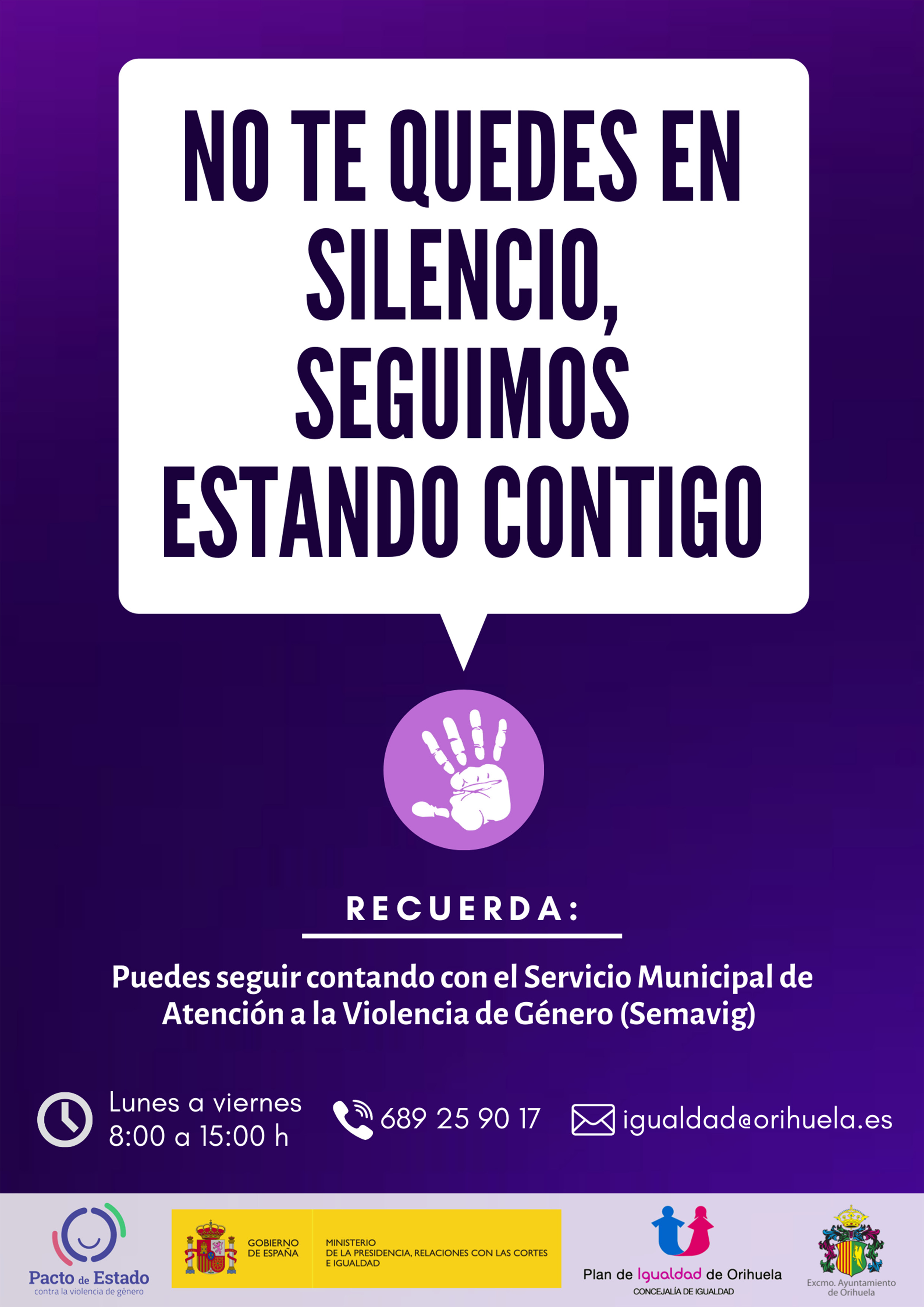 Igualdad pone en marcha la campaña “No te quedes en silencio, seguimos ...