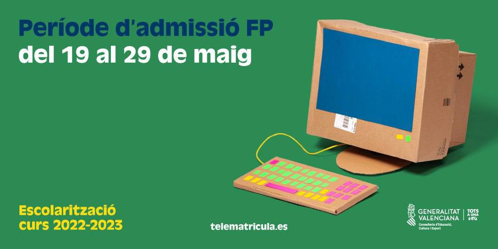 Telematrícula - Período de admisión para Formación Profesional