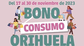 Cartel del bono consumo en Orihuela - noviembre de 2023