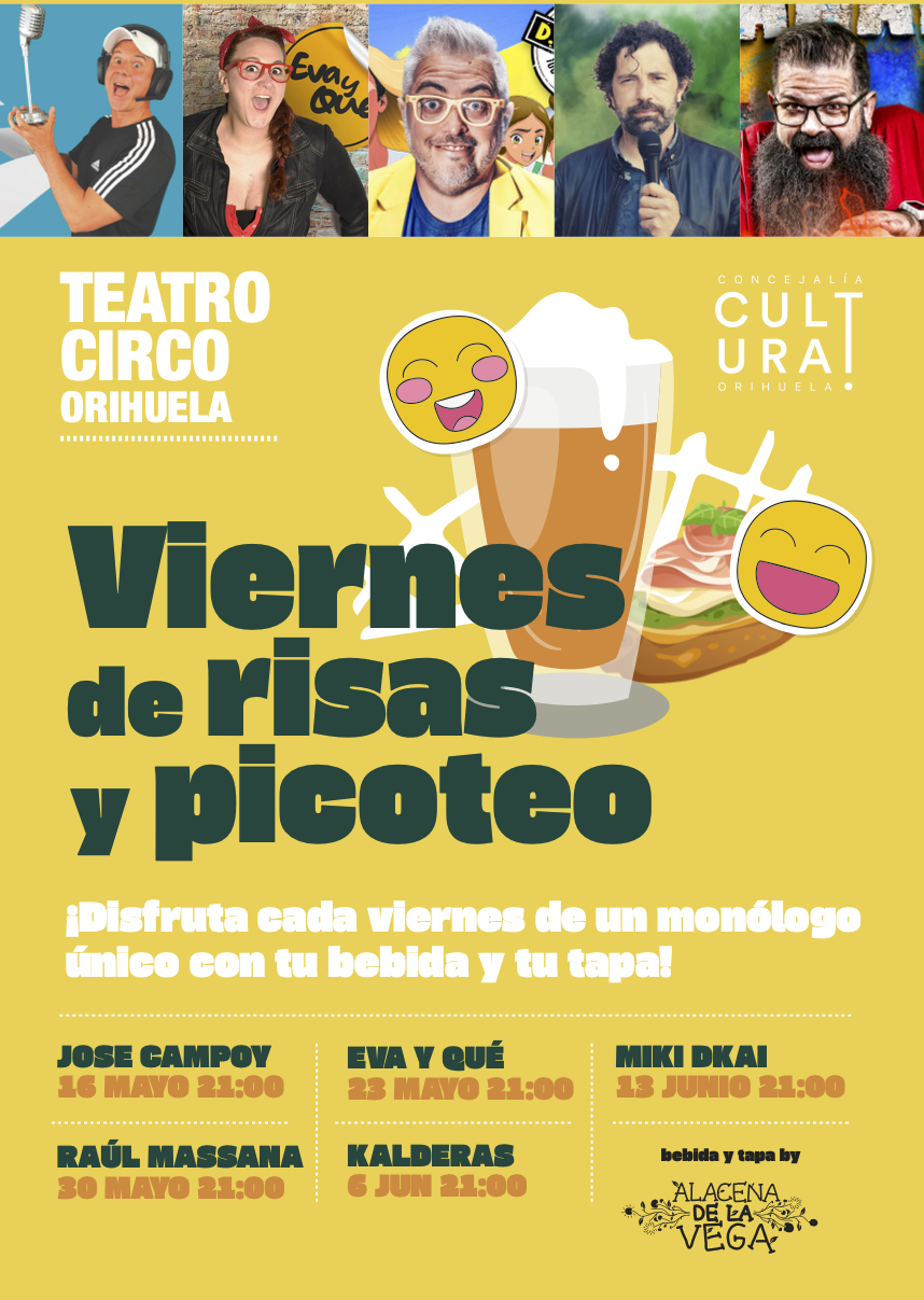 cartel viernes de risas y picoteo