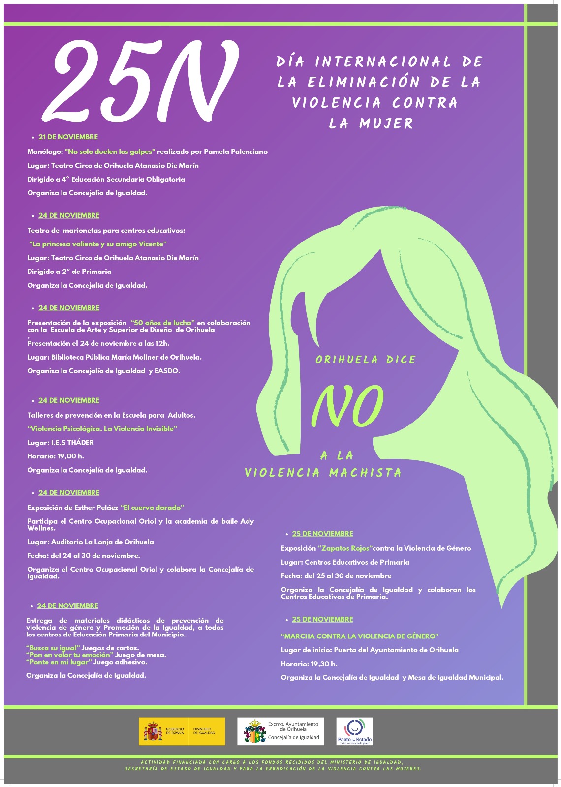 Orihuela dice NO a la violencia machista. 25N