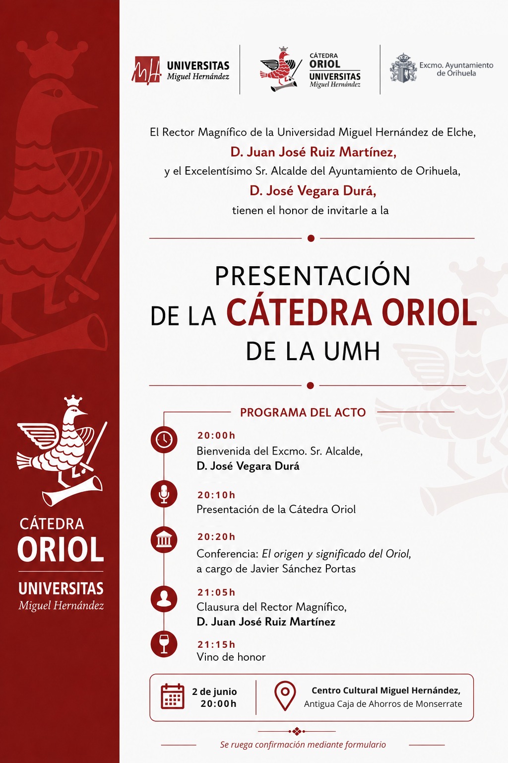 La Cátedra Oriol de la UMH inicia su andadura para impulsar el estudio, la divulgación y la proyección del principal símbolo identitario de Orihuela