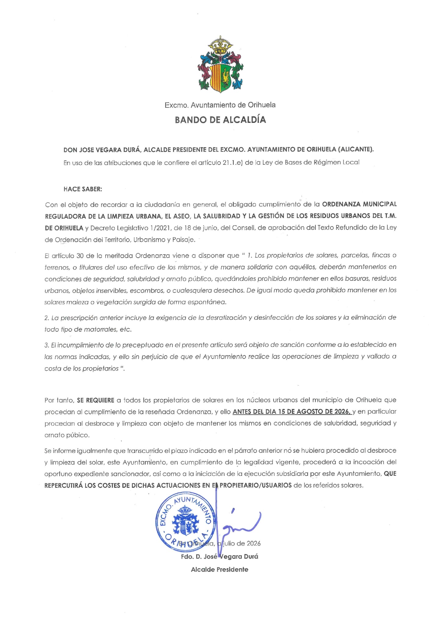 NP bando de alcaldía