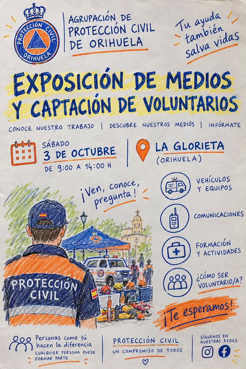 Exposición de medios y captación de voluntarios de Protección Civil