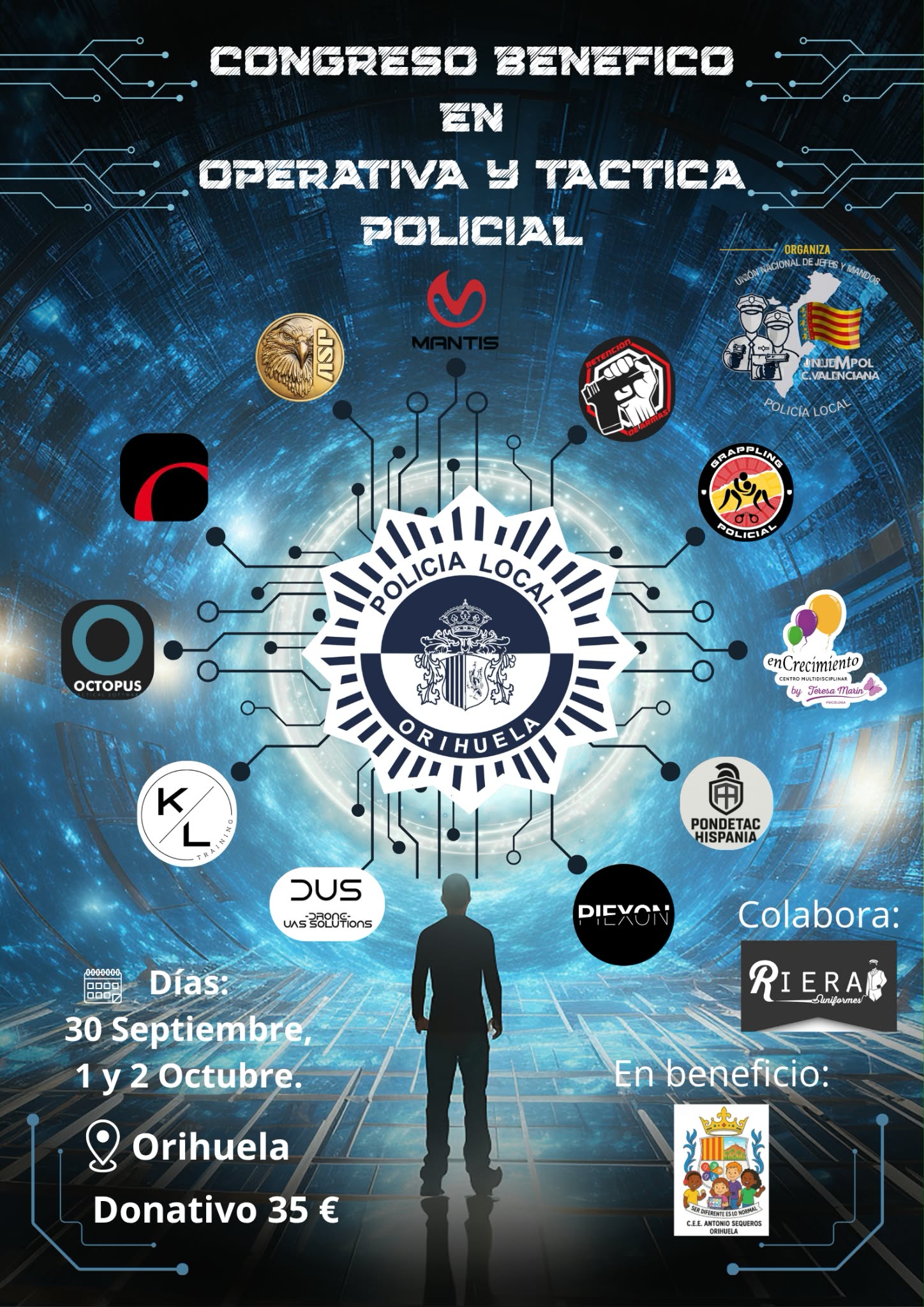Orihuela acogerá los días 30 de septiembre, 1 y 2 de octubre un congreso en Operativa y Táctica Policial con carácter benéfico
