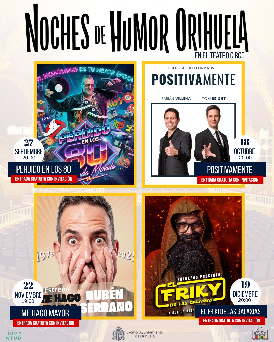 Juventud Orihuela lanza la tercera edición de ‘Noches de Humor’