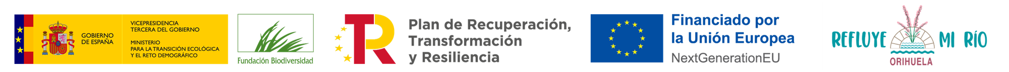 Logos de las entidades que han participado en el proyecto refluye mi río.