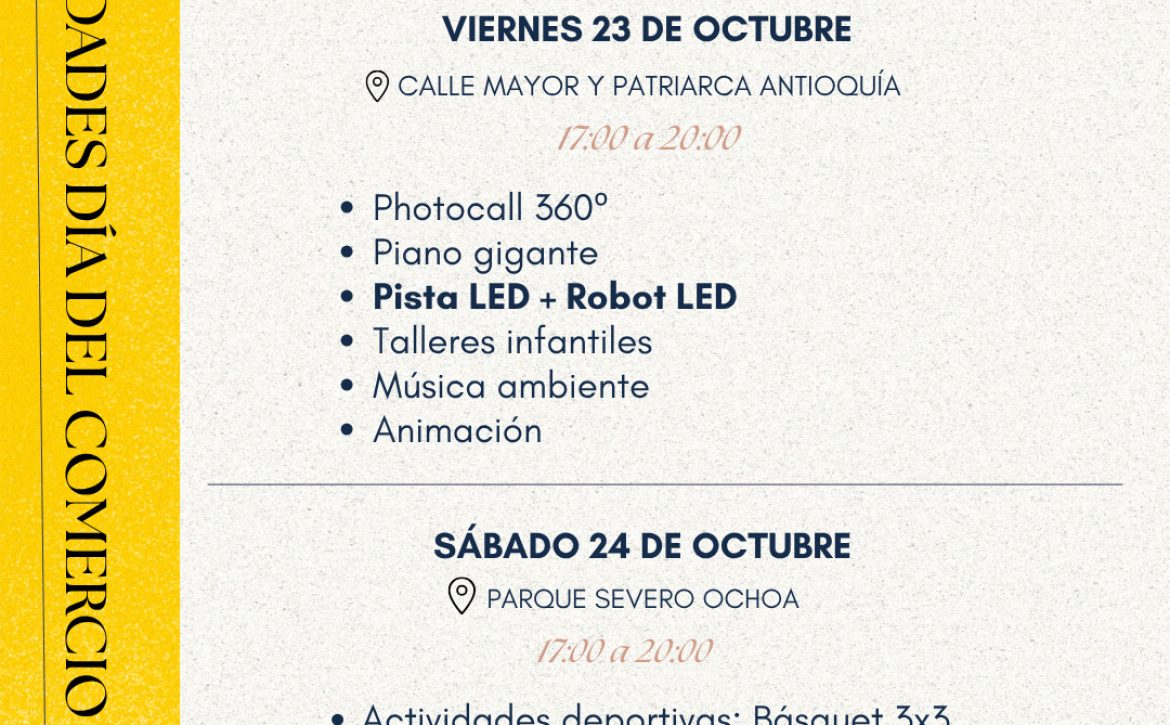 Cartel actividades comercio local