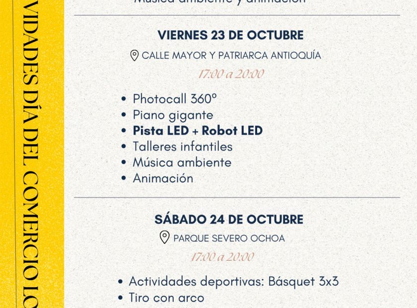 Cartel actividades comercio local